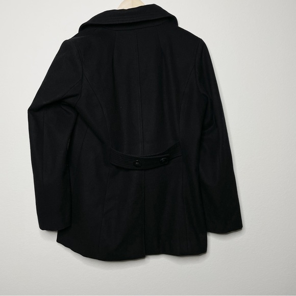Kenneth Cole Reaction Black Wool Blend Pea Coat - Picture 3 of 6